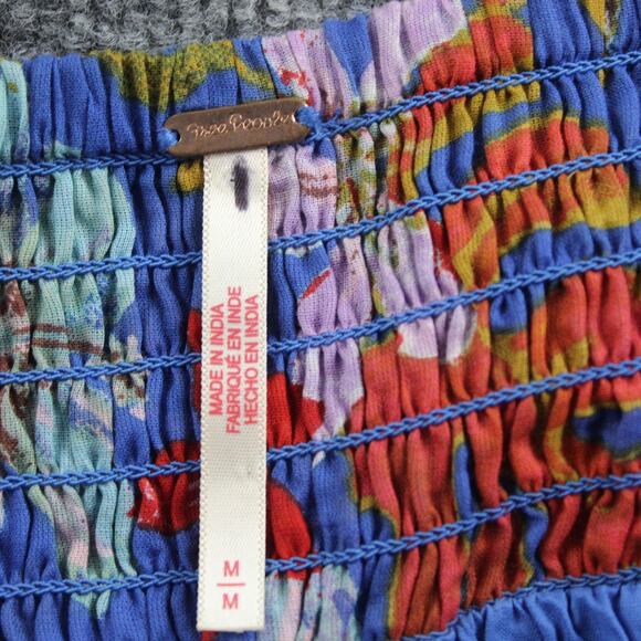 Free People Dress Medium Mai Tai Floral Bubble Mini Boho Cotton Lined Multi - Picture 7 of 11